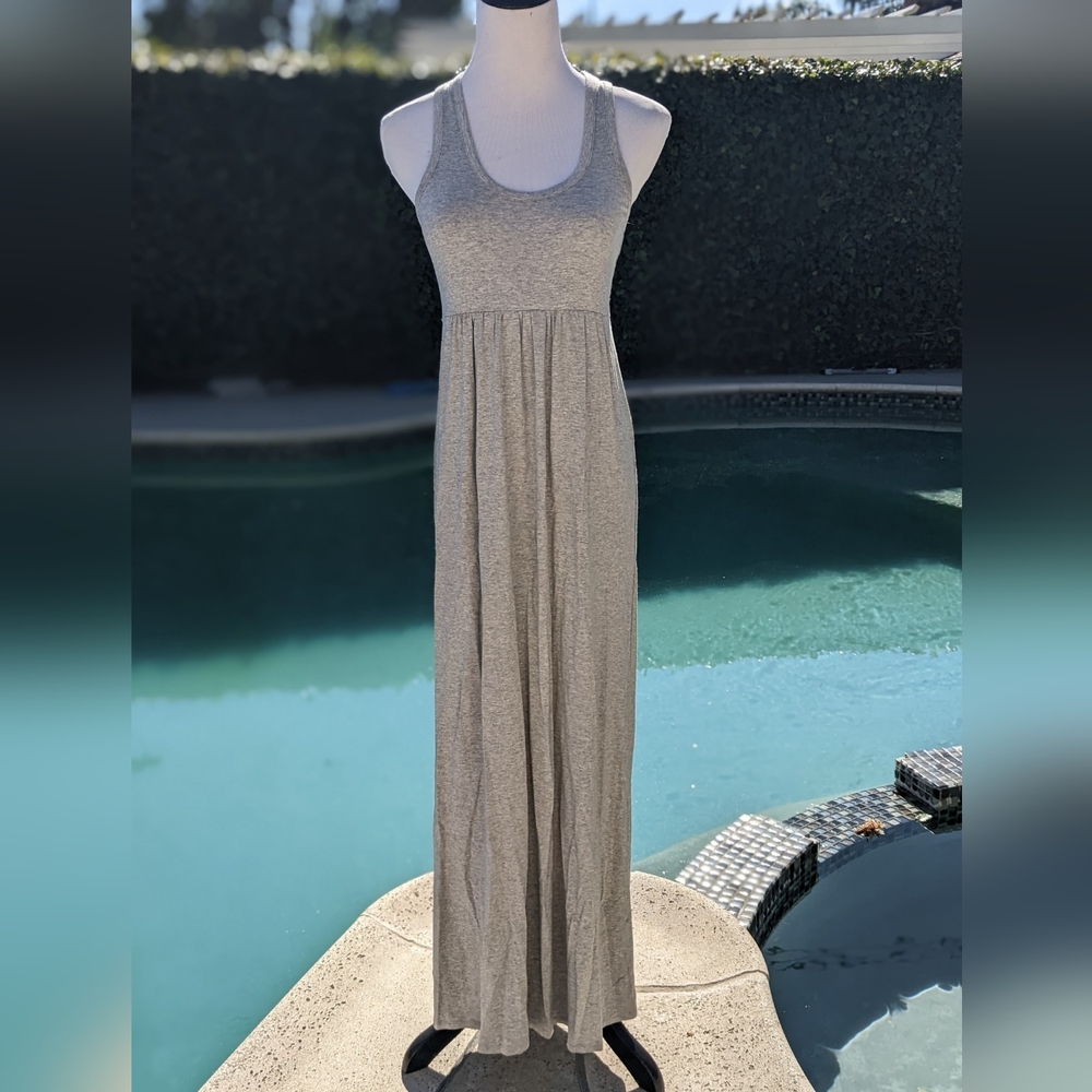 Ann Taylor Loft Beach Gray Casual Racerback Maxi Dress Womens Size xs